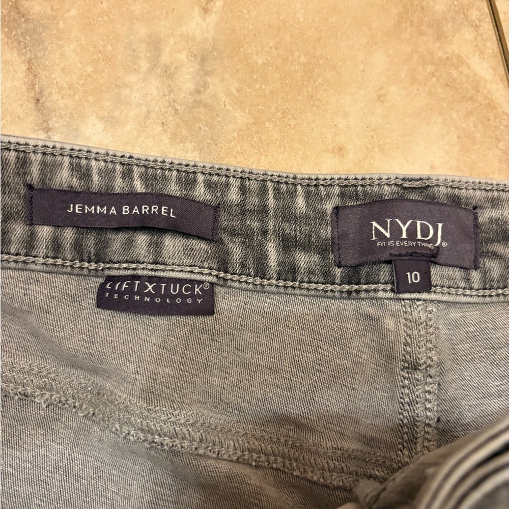 NYDJ Jemma Barrel High Rise Jeans Grey Premium Stretch Denim Women’s Size 10 - Picture 6 of 10
